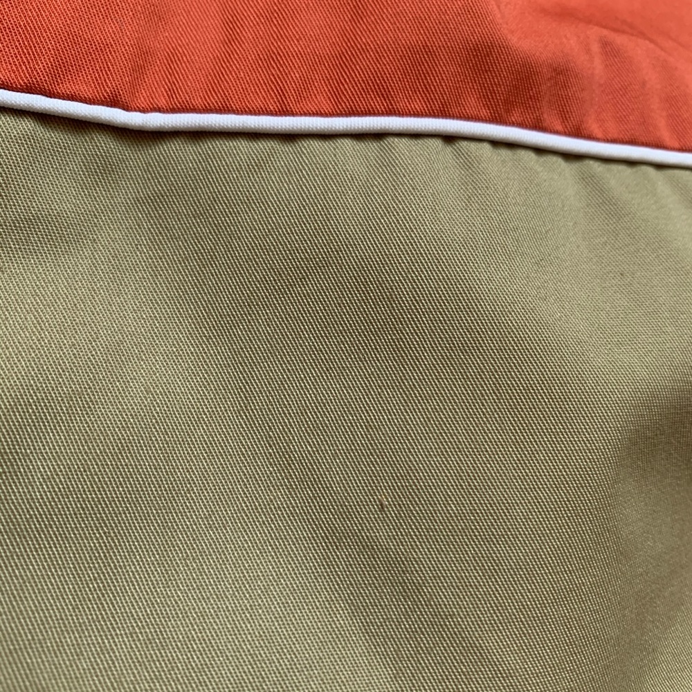 VINTAGE Strappy color-blocked sundress Coral, tan, & white Belted waist Size 10 - Picture 9 of 11